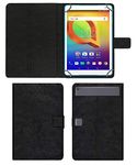 Acm Multi Protective Leather Flip Case with Viewing Stand Compatible with Alcatel A3 10 (Volte) Tablet Front & Back Cover Royal Black