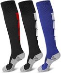 3 Pairs Soccer Socks, Sport Knee Hi