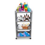 Biltoxi Trolley Rack for Kitchen, Office and Bathroom, Storage Organizer and Kitchen Storage Cart, Multipurpose Floor Mount Corner Rack with Wheel, Storage Rack for Kitchen (4 Layer, Silver)