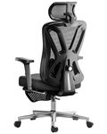 Hbada Ergonomic Office Chair, Desk Chair with Adjustable Lumbar Support and Height, Comfortable Mesh Computer Chair with Footrest 2D Armrests, Swivel Tilt Function Black