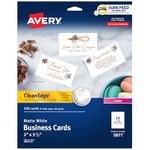 Avery Printable Business Cards, Laser Printers, 200 Cards, 2 x 3.5, Clean Edge (5871)