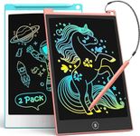 TECJOE 2 Pack LCD Writing Tablet, 8.5 Inch Drawing Board for Kids, Reusable Learning Pads Airplane Travel Toys for 3 4 5 6 Year Old Boys Girls Toddlers, Educational Doodle Scribbler Gifts for Birthday