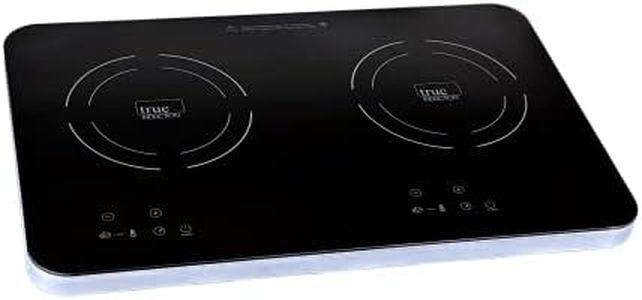 True Induction TI-2C Portable UL1026 Certified, 23in Dual Induction Cooktop 1750W Glass-Ceramic Top