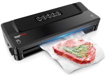 Bonsenkitchen Vacuum Sealer, Fast-Compact Vacuum Sealer Machine, Globefish Technology for High-Speed Continuous Working, Multi-Functional Food Vacuum Sealer with Vacuum Bags & Accessory Hose, Black