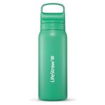 LifeStraw Go Series – Insulated Stainless Steel Water Filter Bottle for Travel and Everyday Use, 24oz Cactus Green