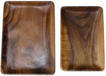 Serving Trays, Wood Tray Set of 2, 