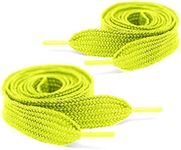 Mercury + Maia Thick Fat Shoe Laces for Sneakers - Chunky Jumbo Wide Shoelaces - Stay Tied - USA Made (45, Neon Yellow)