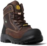 Tiger Face Safety Men's 6" CSA Waterproof Steel Toe Leather Work Boots 7666, Brown Size 10