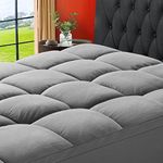 SOPAT Mattress Topper Double/Full Size Extra Thick Mattress Pad 8-21" Deep Pocket Soft Down Alternative Fill Mattress Protector Pillow Top Mattress Cover (54x75 Inches, Grey)