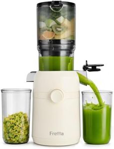 Fretta Cold Press Juicer Machines, Self-Feeding juicer with 108mm&1.0L Feeding Chute for Whole Fruits and Vegetables, Automatic 200W Masticating Juicer, High Yield Juice Extractor, Frosted White‌