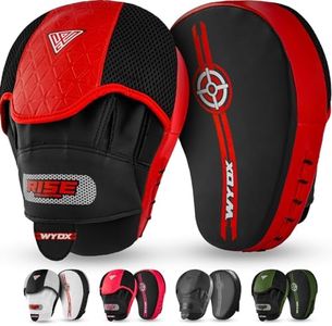WYOX Boxing Mitts & Pads – All-in-One Focus Pads & Boxing Training Equipment for Adults & Kids | Curved Boxing Pads & Punching Mitts for Kickboxing, Karate, MMA, Muay Thai, Martial Arts (Red & Black)