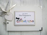 PERSONALISED A5 OR A4 SIZE PHOTO ALBUM, SCRAPBOOK, MEMORY, GUEST BOOK, MULTI USE GIFT. DISNEYLAND