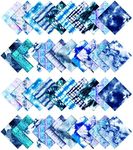 Soimoi Tie Dye Print Precut 5-inch Cotton Fabric Quilting Squares Charm Pack DIY Patchwork Sewing Craft-Blue
