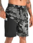 APTRO Men's Swim Trunks with Compression Liner Bathing Suit Quick Dry Swim Shorts MP284 M Camo