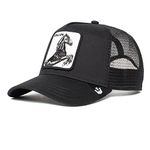 Goorin Bros. The Farm Core Unisex Adjustable Mesh Snapback Trucker Cap, Black (The Stallion), One Size