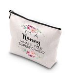 WCGXKO Nanny Gift Grandma Mother’s Day Gift I’m A Nanny What’s Your Superpower Novelty Zipper Pouch Makeup Bag (NannySuperpower CA)