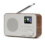 LEMEGA DAB Go Portable DAB+/FM Radio – Digital Compact Radio with Bluetooth Streaming,Personal Small DAB Radio, OLED Display, Dual Alarm Clock,Headphone Jack,Batteries or Mains Powered,Walnut