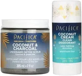 Pacifica Beauty Coconut and Charcoal Underarm Detox Scrub for Natural Deodorant Users, Non Aluminum, Safe for Sensitive Skin, 100% Vegan & Cruelty Free + Clean Beauty, Fresh, 2 Count