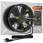 Abestorm 540CFM IP-55 Rated Crawlspace Ventilation Fan with Humidistat Thermostat, 8.7inch Basement Vent Fans with Isolation Mesh, Ventilator Fan for Crawl Space Basement Garage Attic Grow Tent