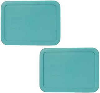 Pyrex 7210-PC 3 Cup Turquoise Rectangle Plastic Food Storage Lid - 2 Pack