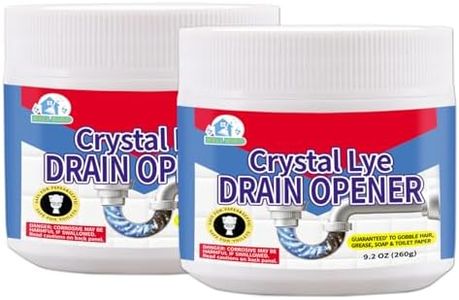 BELL BIRDCrystal Lye Drain Opener,Lye Sodium Hydroxide,Unclogs Bathroom and Kitchen Sinks,Drains,Shower Pipes (2PSC)