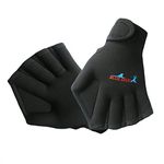 EXCEREY 1 Pair Swimming Webbed Gloves Training Gloves Aquatic Fitness Paddles Water Resistance Diving Hand Web for Men, Women, Scuba Diving, Snorkeling, Spear Fishing (Black, Free Size)