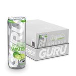 Guru Organic Sparkling Energy Water, Lime, Sugar Free, Zero Calorie, 355 ml, 24 Count