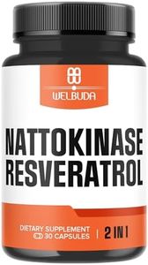 Nattokinase Supplement with Trans-Resveratrol - 30 Capsules for 1 Month