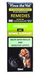Vince the Vet - Stomach & Bowel Support Drops for Dogs & Cats (50ml), Human Grade Veterinary Formulated Blend of Botanical & Mineral Extracts for Gut Health, Reflux, Bloating, Burping & Trapped Gas