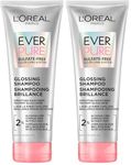 L'Oreal Paris Glossing Sulfate Free Shampoo with Glycolic Acid, Hair Care for Glossy and Shiny Hair for Dull, Dry Hair, EverPure, 200 ml (Pack of 2)