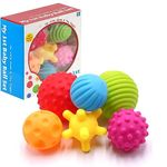 My First Baby Multi-Textured Sensory Soft Balls Multicolor Different Shaped Set for Babies and Toddlers Toy 6 pcs for Early Development, Sensory Toys for Babies