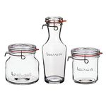 Luigi Bormioli - Lock-Eat Eco-conscious Canning, Preserving, Serving & Storing Recyclable Glass Jars with Detatchable lids, Set of 3, 1 x 1 Litre, 1 x 750ml, 1 x 1.5 Litre