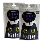 Kittos Salmon Rings Cat Treats, Protein Rich, Perfect for Rewards & Snacks, 70 g Each - (Pack of 2)