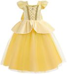 Dressy Daisy Princess Fancy Dress Up Halloween Costume Yellow Gown Birthday Party Outfit for Toddler Girls Size 2T to 3T