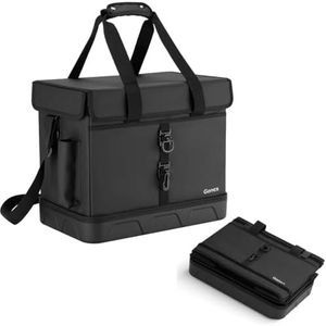 Gonex Fishing Tackle Bag for Freshwater/Saltwater with Detachable 3700 Tackle Box Pouch, Rod Pouch & Live Fish Storage Liner, Dual Carrying Fishing Gear Storage Bag (Black)