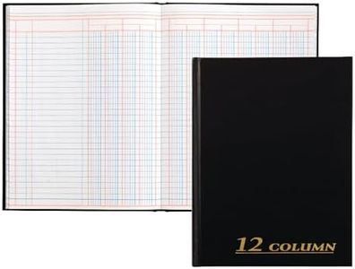 Adams Account Book, 7 x 9.25 Inches, Black, 12-Columns, 80 Pages (ARB8012M)