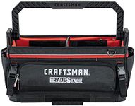 CRAFTSMAN TRADESTACK System Tool Bag, Heavy Duty Open Mouth Tool Tote, Waterproof Hard Bottom, Folding Handle (CMST21451)