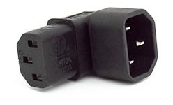 iONZ IEC C14 TO C13 POWER ADAPTER 10A PDU PLUG 90 DEGREE RIGHT ANGLE WALL MOUNTED LCD TV/RACKMOUNT - BULK PACK