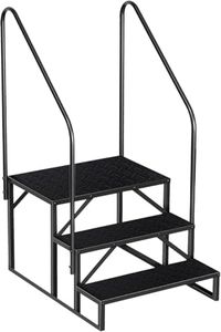 GarveeTech 3 Step RV Steps with Handrails, 660 LBS RV Stairs Handrails Ladder with Anti-Slip Panel, Portable Stairs Steps for RV, Mobile Home, Hot Tub, Outdoor