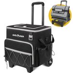 INSMEER Collapsible Soft Cooler with Wheels - 55 Cans/40L, Leakproof Insulated Rolling Cooler Bag with All-Terrain Cart, Portable Large Travel Coolers for Beach, Camping, Grocery Shopping (Black)