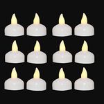 RENMAX Water Sensor Led Diyas Candle Warm White Light for Home Decoration (Pack of 12)