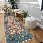 Falflor Carpet Runners for Hallway Non-Slip Distressed Area Rug Washable Floor Entryway Carpet for Hallways Laundry Room Kitchen Bathroom