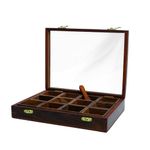 GAARA GOODS Wooden Masala Box For Kitchen - Spice Box For Kitchen With 12 Containers & Spoon (Sheesham Wood) - Masala Spice Box Set Masala Daani Multipurpose Decorative Boxes, Brown