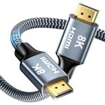 CABNEER HDMI 2.1 Cable 4M, High Speed HDMI to HDMI Cable, 8K@60Hz 4K@120Hz 48Gbps eARC HDR 21:9, HDCP 2.2/2.3, for Dolby, 3D, VRR Compatible with Soundbar/Gaming/Monitor/TV/HDTV/Blu-ray