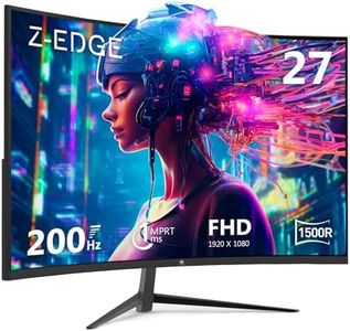 Z-Edge UG27 27-inch Curved Gaming Monitor 16:9 1920x1080 200/144Hz 1ms Frameless LED Gaming Monitor, AMD Freesync Premium Display Port HDMI Build-in Speakers