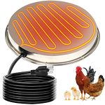 Poultry Waterer Heater, Chicken Water Heated Base 125 Watts 15 Inch for Winter Deicer, with 9.6 Feet Extension Cord…