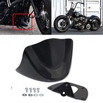 Bid4ze Glossy Black Lower Front Chin Spoiler Air Dam Fairing Cover with Metal Bracket For Harley Dyna Street Bob FatBob Wide Glide 2006-2017