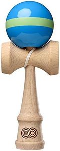 Kendama USA - Kaizen Single Stripe - Aqua with Lime Green Stripe - Gloss