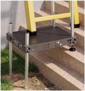 STARTINGTOOL Ladder Leveler, Ladder Stabilizer with Anti-Slip Rubber Pads & Adjustable Height, Ladder Extender for Extension Ladder, Fits All Ladders – Extension Ladder Accessory for Uneven Ground