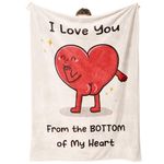 Anniversary Wedding Gifts for Him, Her, Boyfriend, Girlfriend, I Love You Blanket, Funny Gifts for Women, Men, Wife, Husband, Heart Flannel Throw Blanket for Couples 60" x 50"